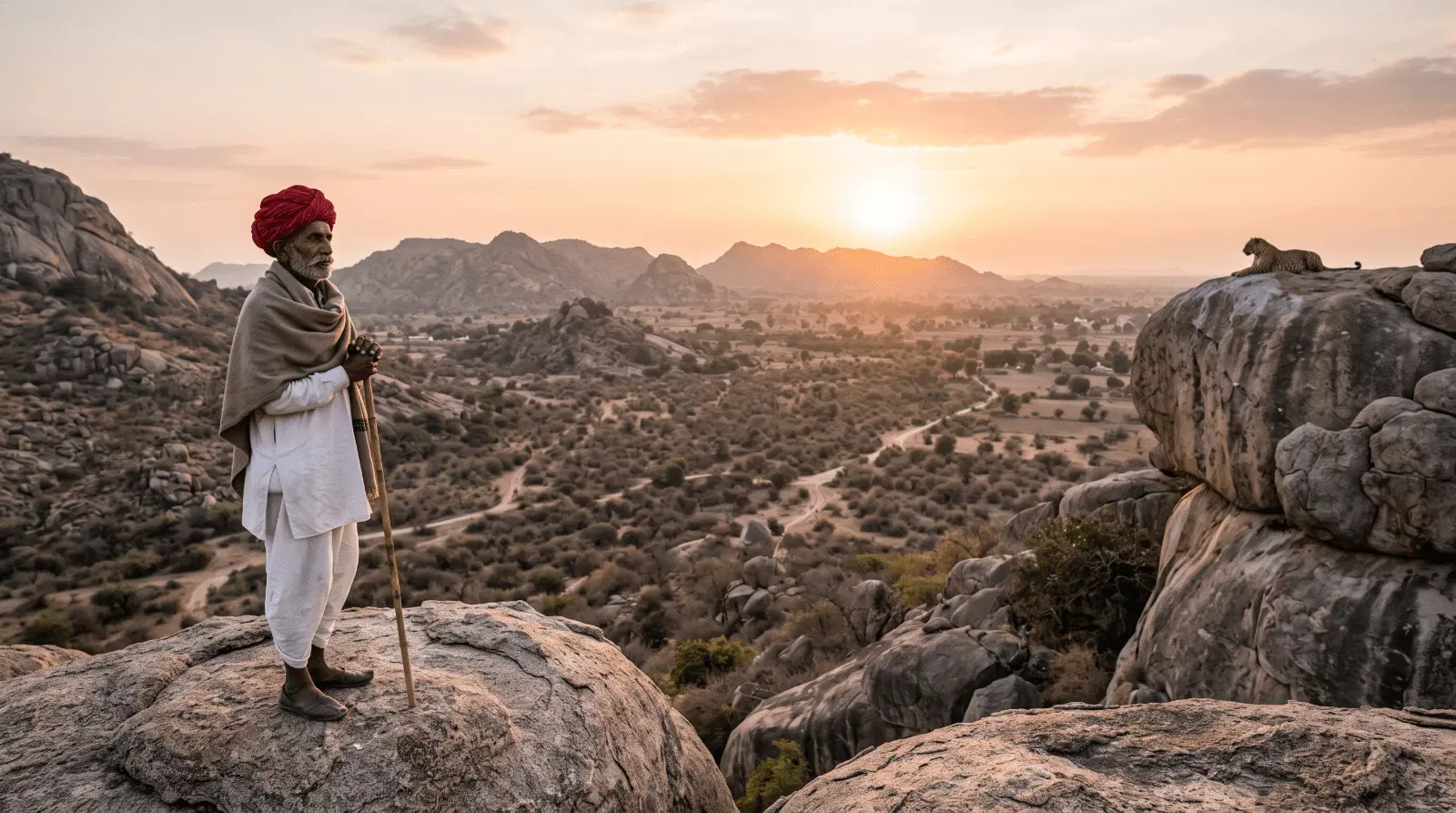 Rabari Shepherd Overlooking Wildlife